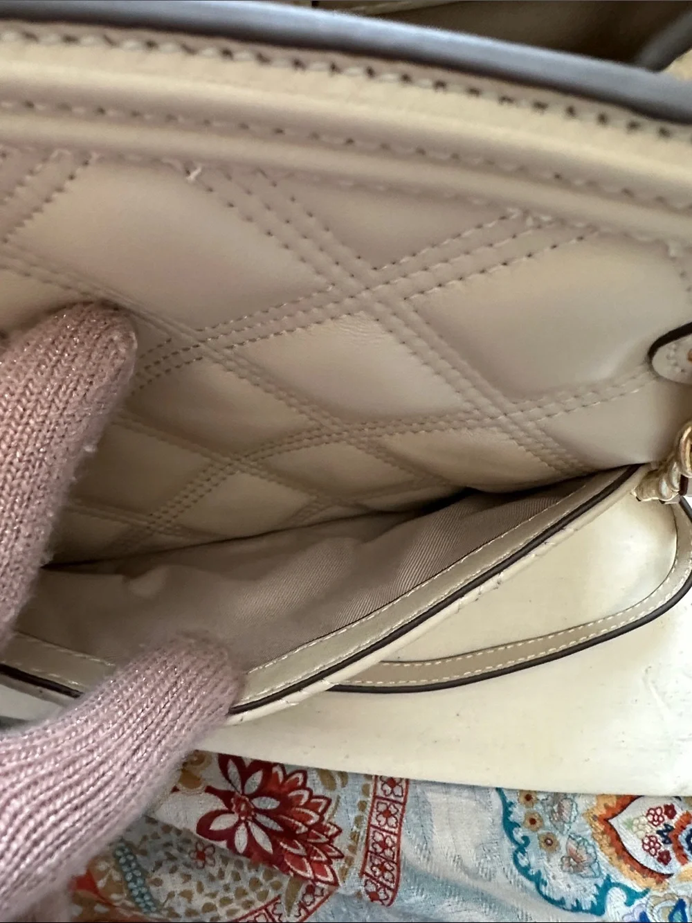 Tory Burch Fleming soft Cream Quilted Leather Chain-Handle Shoulder Bag